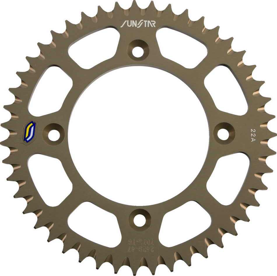 SUNSTAR SPROCKETS Rear Sprocket - 47 Tooth - Suzuki/Yamaha - Gold 5-242947