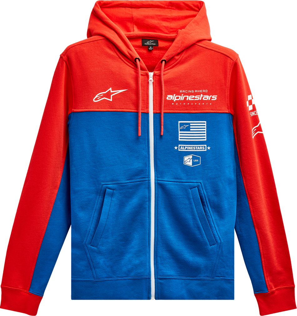 ALPINESTARS H Block Hoodie - Warmes Rot/Helles Blau - Medium 1213510703171M