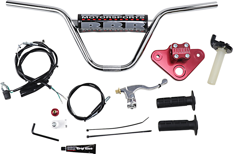 BBR MOTORSPORTS Risers w/ Handlebar - XR/CRF50 - Red 510-HXR-5041