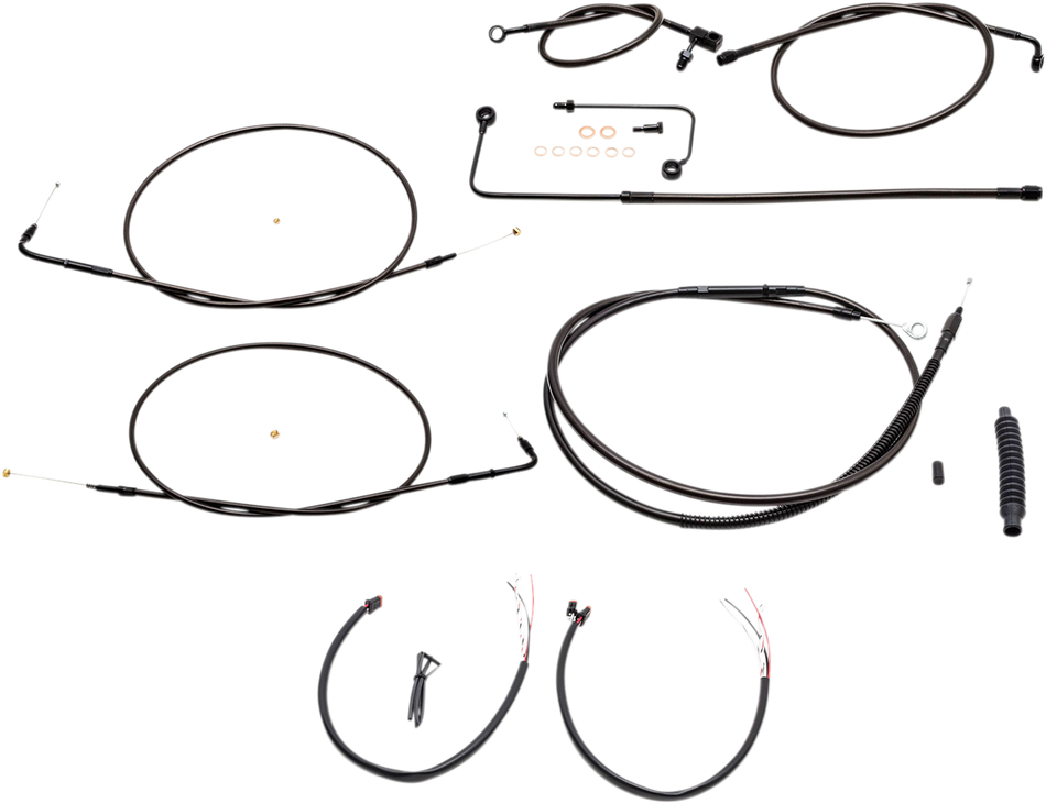 LA CHOPPERS Cable Kit - 12" - 14" Ape Hanger Handlebars - Midnight LA-8151KT2A-13M