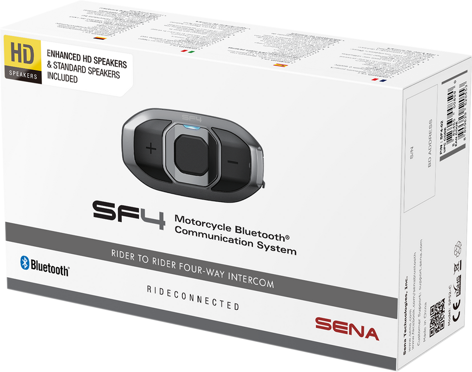 SENA SF4 Bluetooth Headset - 4-Way - Dual Speakers SF4-02