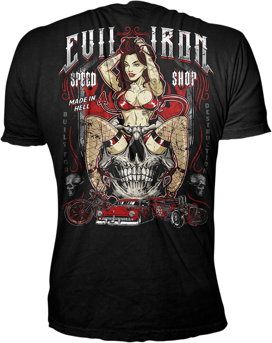 LETHAL THREAT Evil Iron T-Shirt - Black - 3XL LT20893XXXL