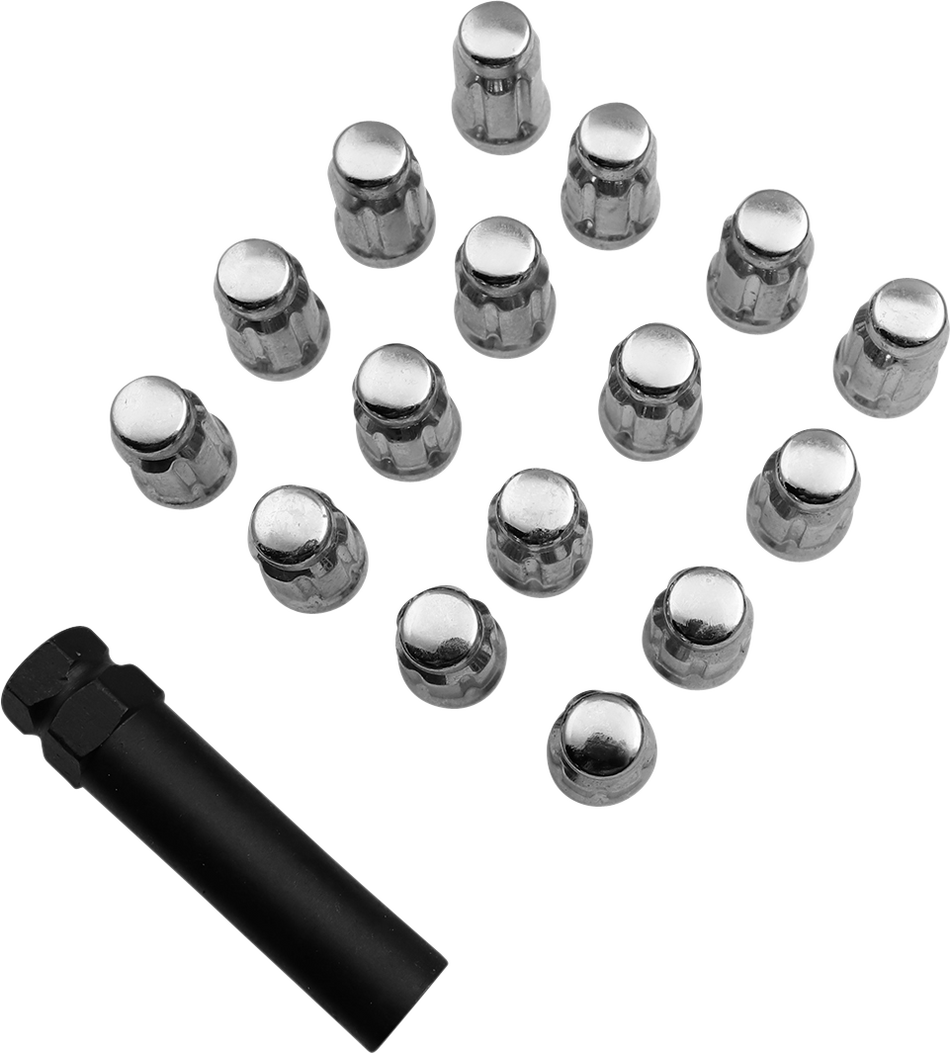 MOOSE UTILITY Lug Nut - Splined - 12 mm x 1.50 - Chrome - 16 Pack SPMO3807L4