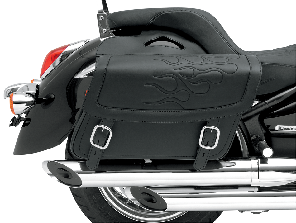 SADDLEMEN Flame Saddlebag - Black - Jumbo X021-05-0421