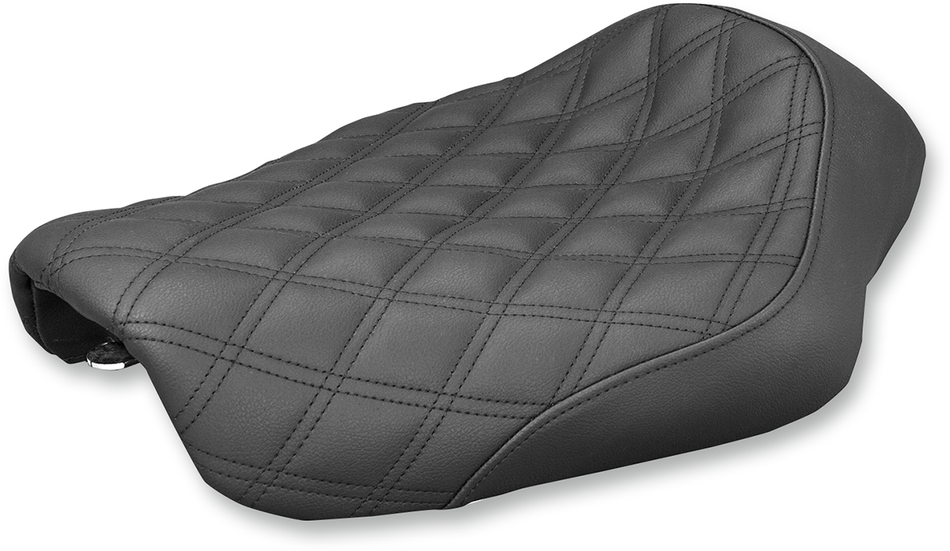 SADDLEMEN Renegade Solo Seat - Lattice Stitched - Black - Dyna 804-04-002LS