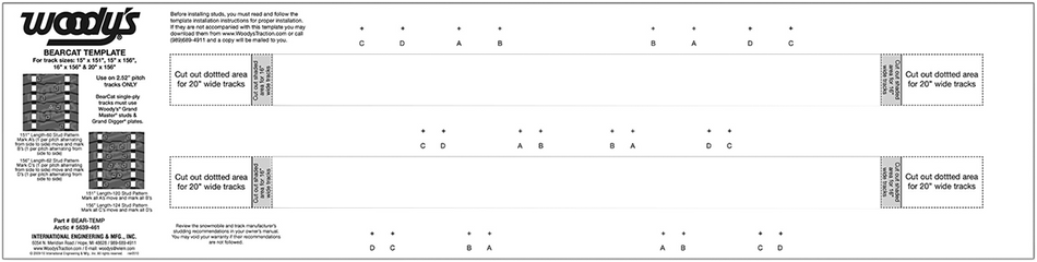 WOODY'S Template - 151"-156" - 2.52 Pitch BEAR-TEMP