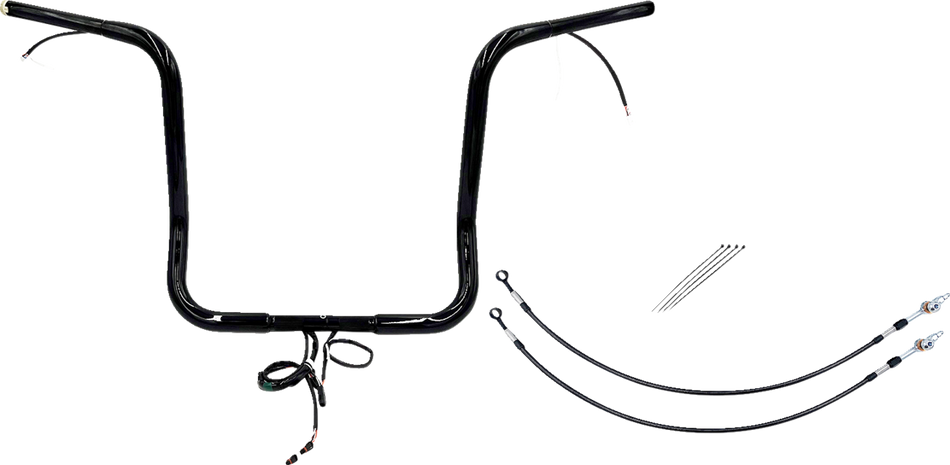 FAT BAGGERS INC. Handlebar Kit - Pointed Top - 16" - Black 902216-B