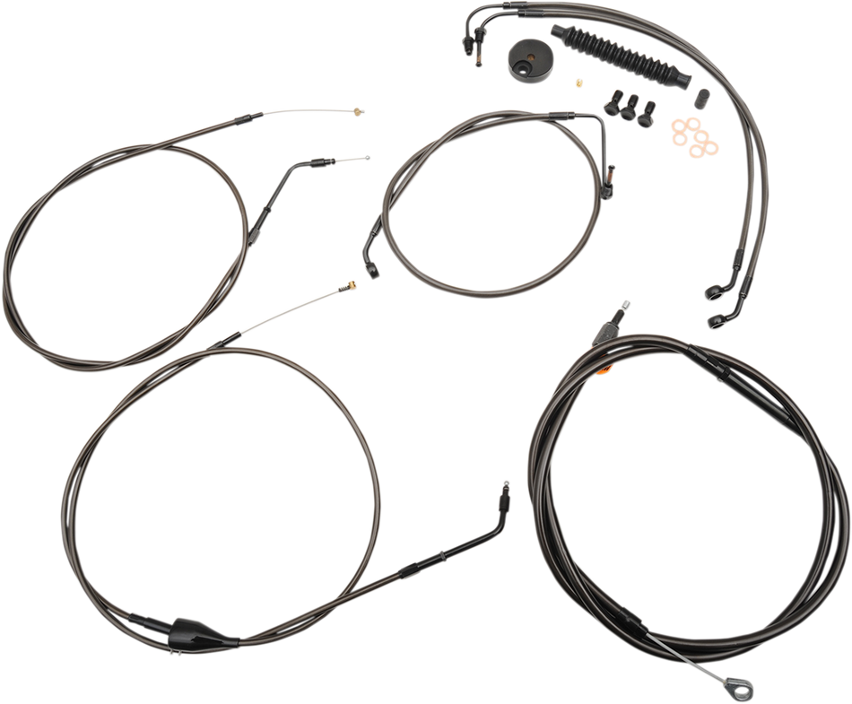 LA CHOPPERS Handlebar Cable/Brake Line Kit - 15" - 17" Ape Hanger Handlebars - Midnight LA-8005KT-16M