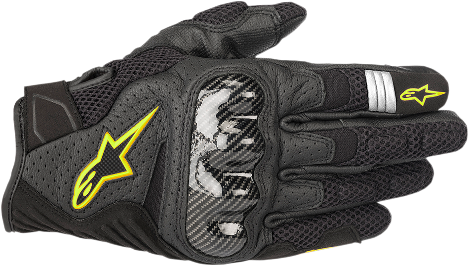 ALPINESTARS SMX-1 Air V2 Gloves - Black/Fluo Yellow - Large 3570518-155-L