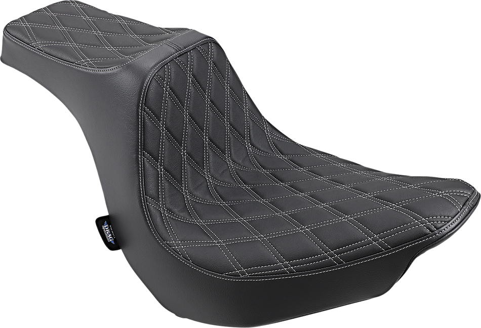 DRAG SPECIALTIES Predator III Seat - Double Diamond - Silver Stitching - FLFB/S '18-'22 0802-1189