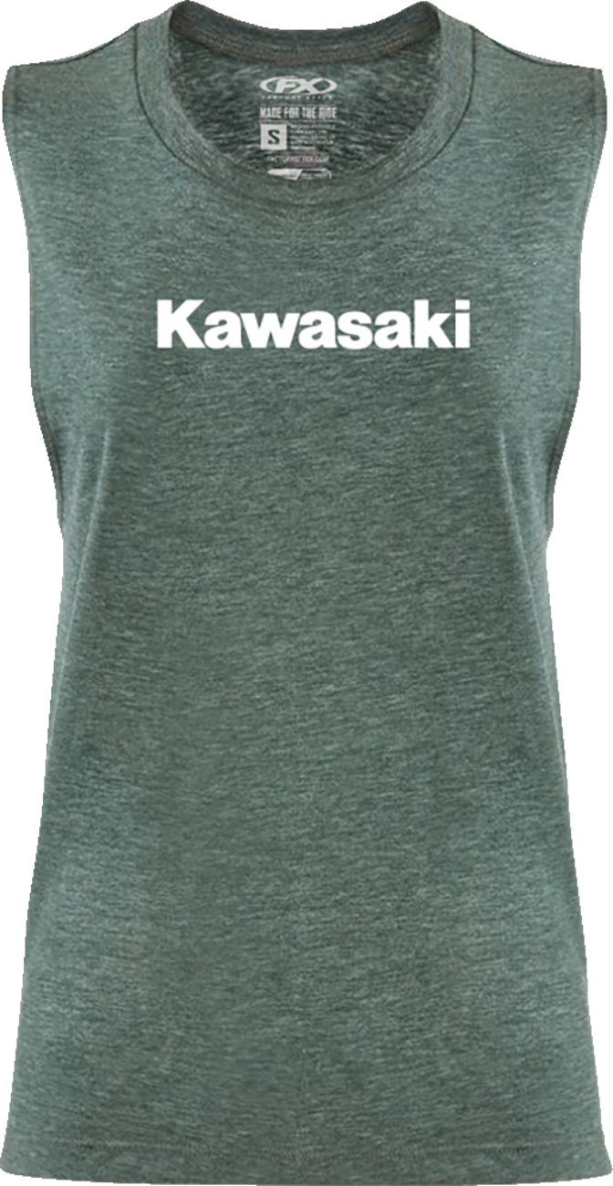 FACTORY EFFEX Women's Kawasaki Muscle Tank Top - Heather Forest Green - Small 27-87150