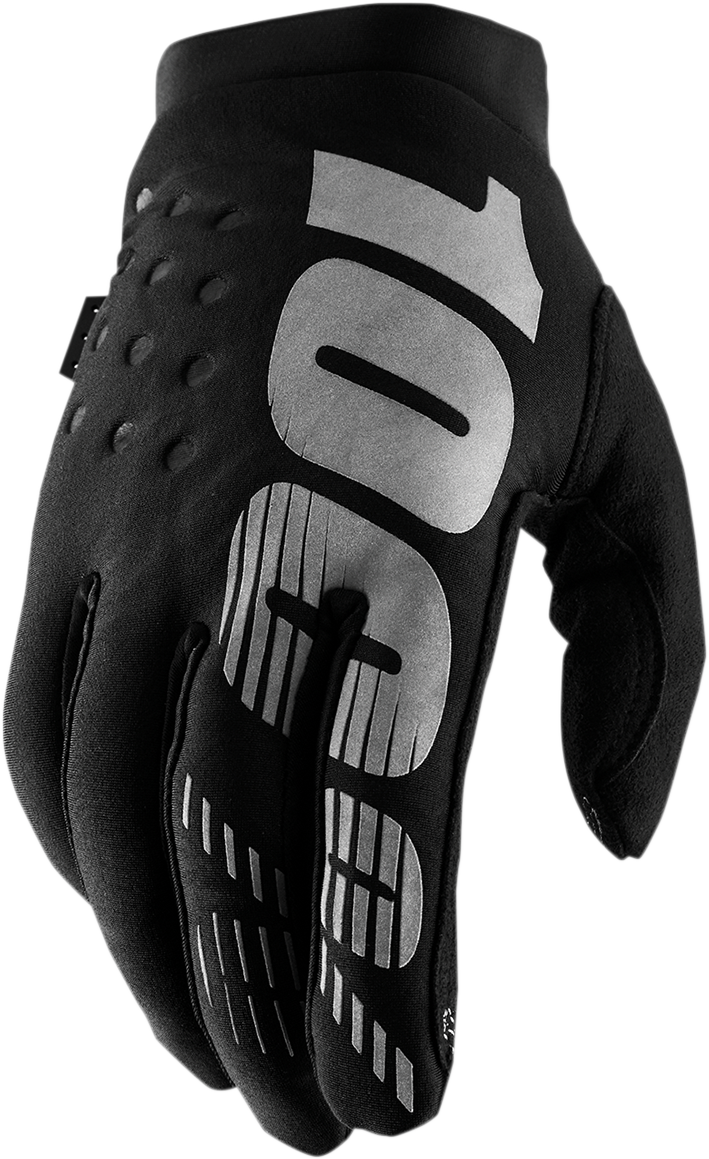 100% Youth Brisker Gloves - Black/Gray - Medium 10004-00001