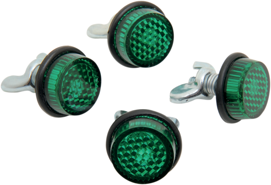 CHRIS PRODUCTS License Plate Reflectors - 4ct - Green CH4G