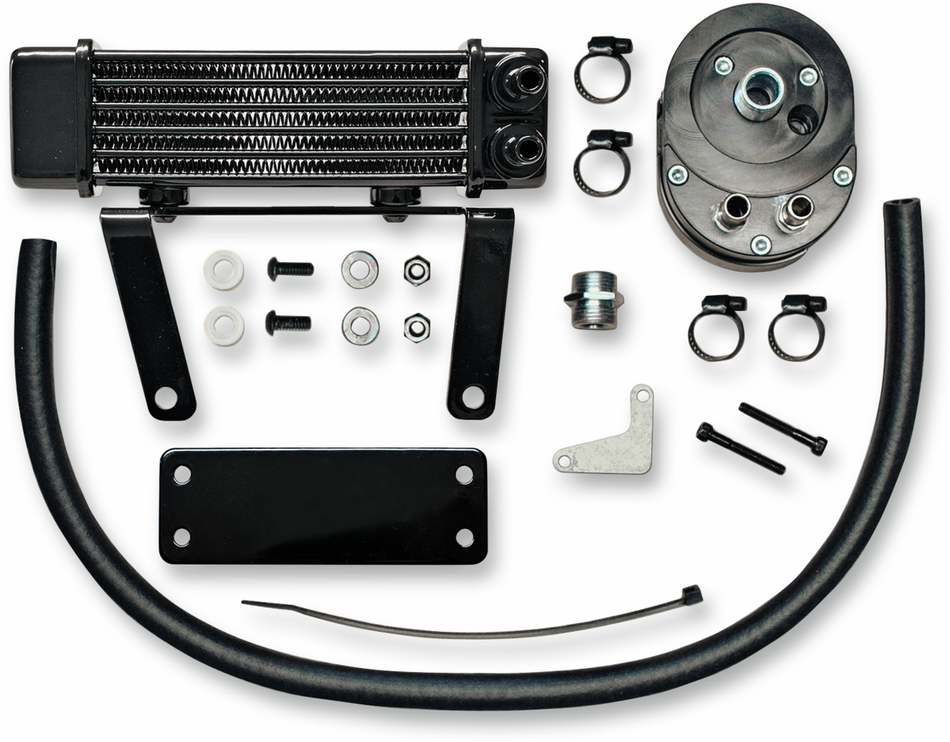 JAGG OIL COOLERS Oil Cooler Kit - Low Mount for Harley-Davidson 750-1290-0323