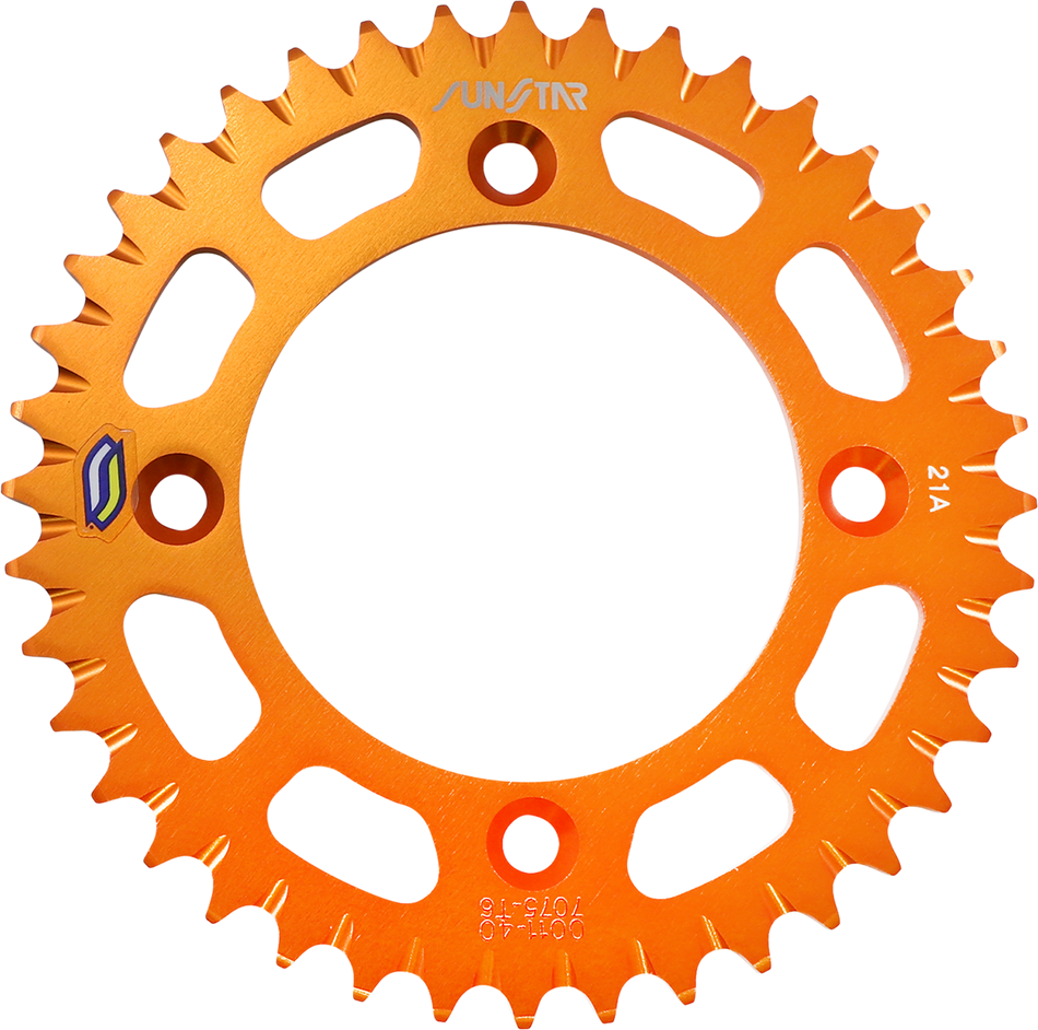 SUNSTAR SPROCKETS Rear Sprocket - 40 Tooth - Orange 5-001140OR