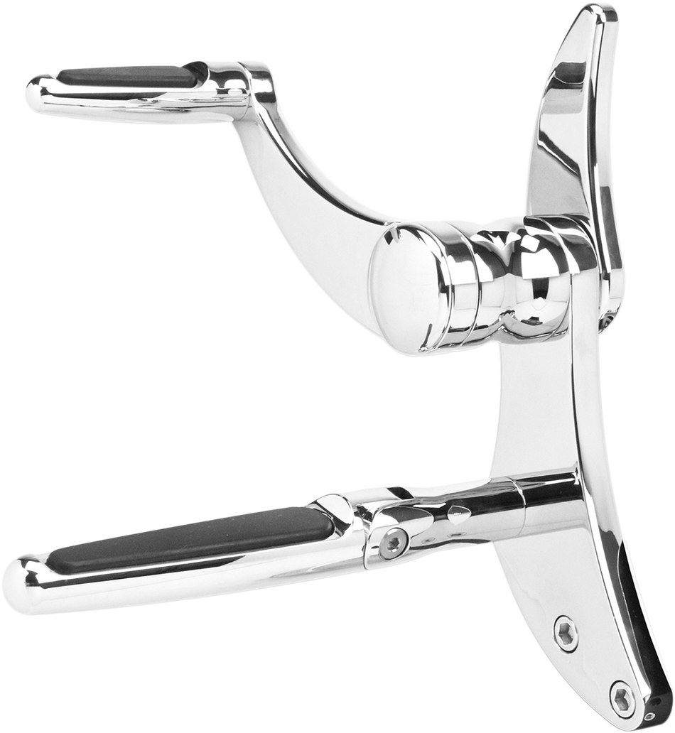 HAWG HALTERS Forward Control - '14+ FLH - Chrome - Standard - Folding Rubber Inlay Pegs - Solid Lever FCK-F14CS-FR