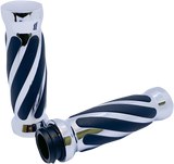 PRO-ONE PERF.MFG. Grips - Twisted - Rubber - TBW - Chrome 490011