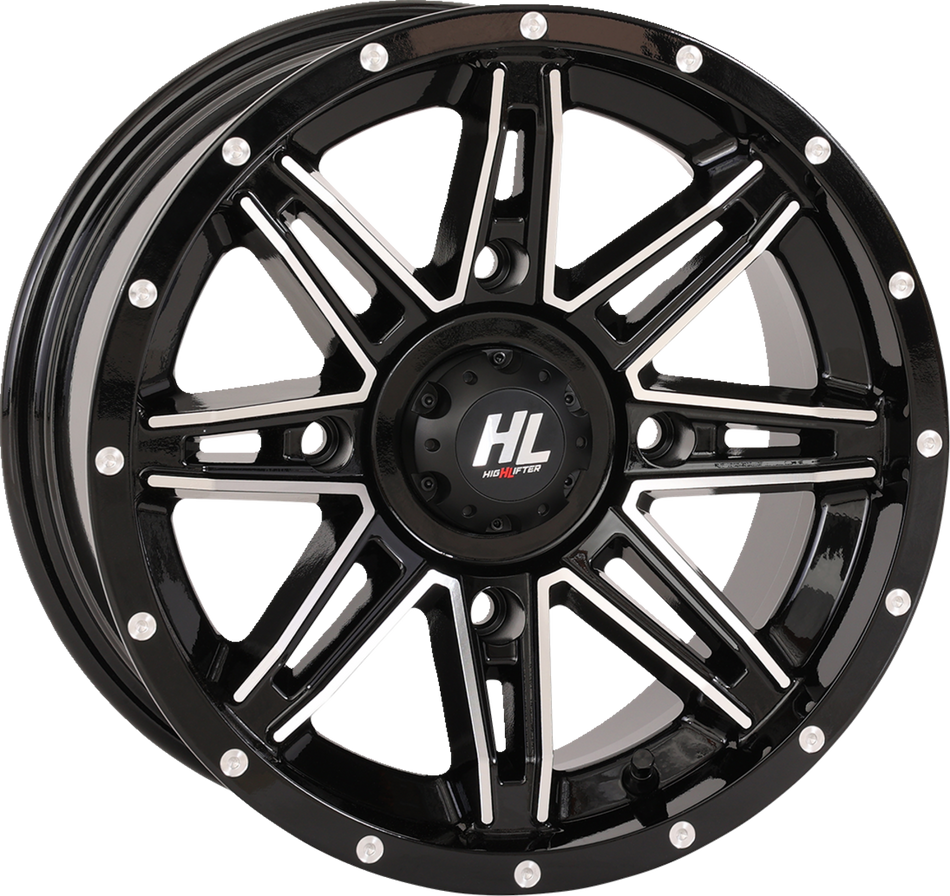 Rueda HIGH LIFTER - HL22 - Delantera/Trasera - Negro brillante con mecanizado - 14x7 - 4/137 - 4+3 (+10 mm) 14HL22-1137