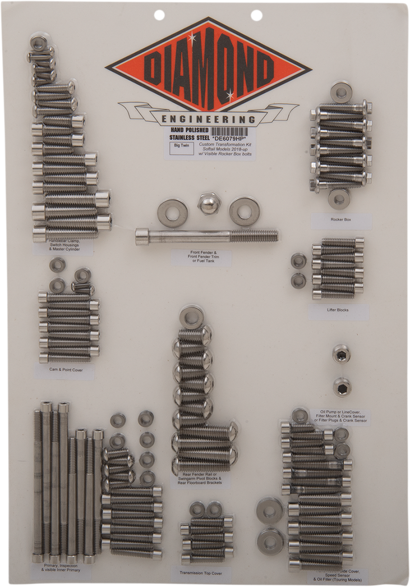 DIAMOND ENGINEERING Bolt Kit - Transformation - Softail DE6079HP