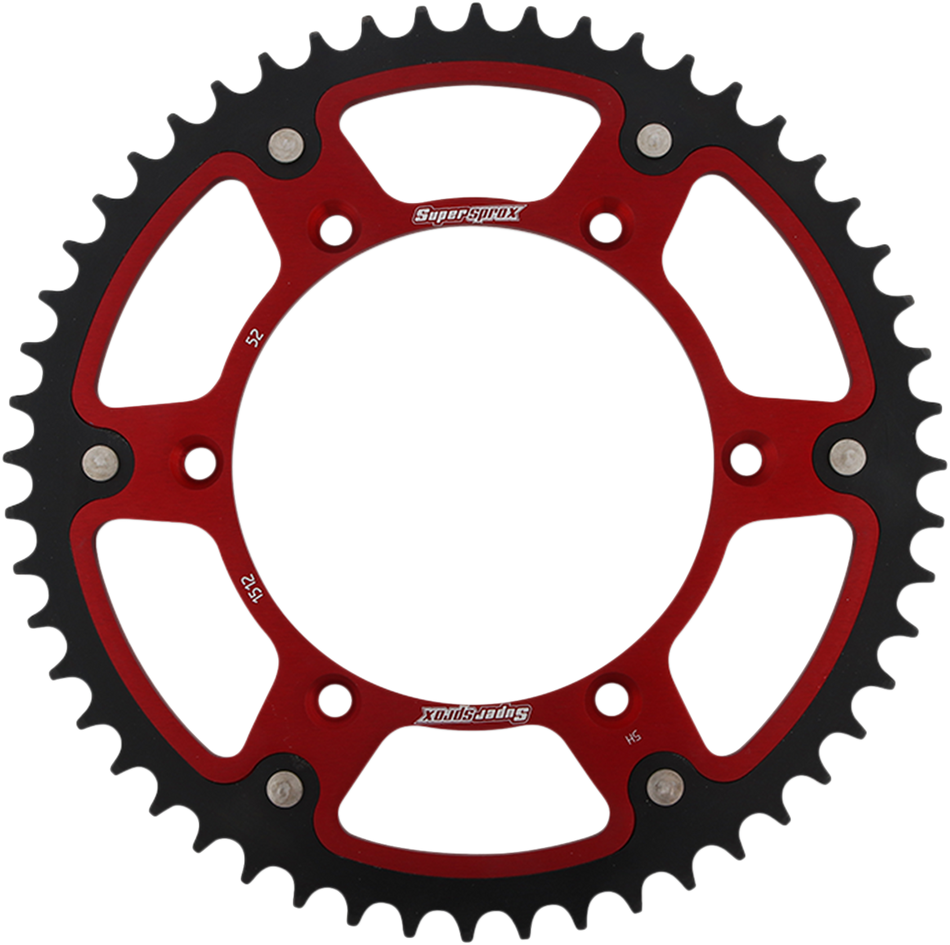 SUPERSPROX Stealth Rear Sprocket - 52 Tooth - Red - Beta/Husqvarna/Sherco/Suzuki RST-1512-52-RED