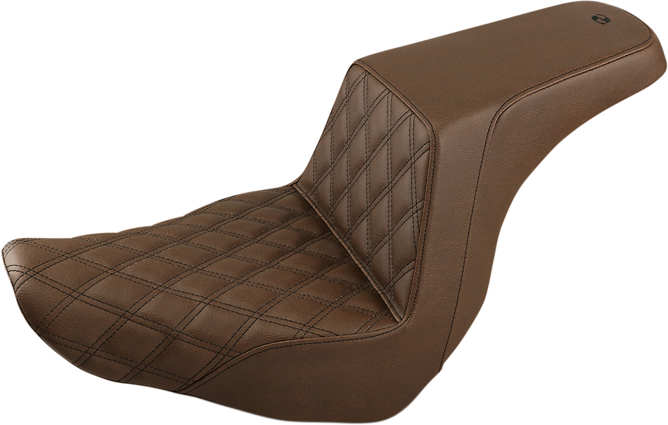 SADDLEMEN Step-Up Seat - Front Lattice Stitch - Brown 818-29-172BR