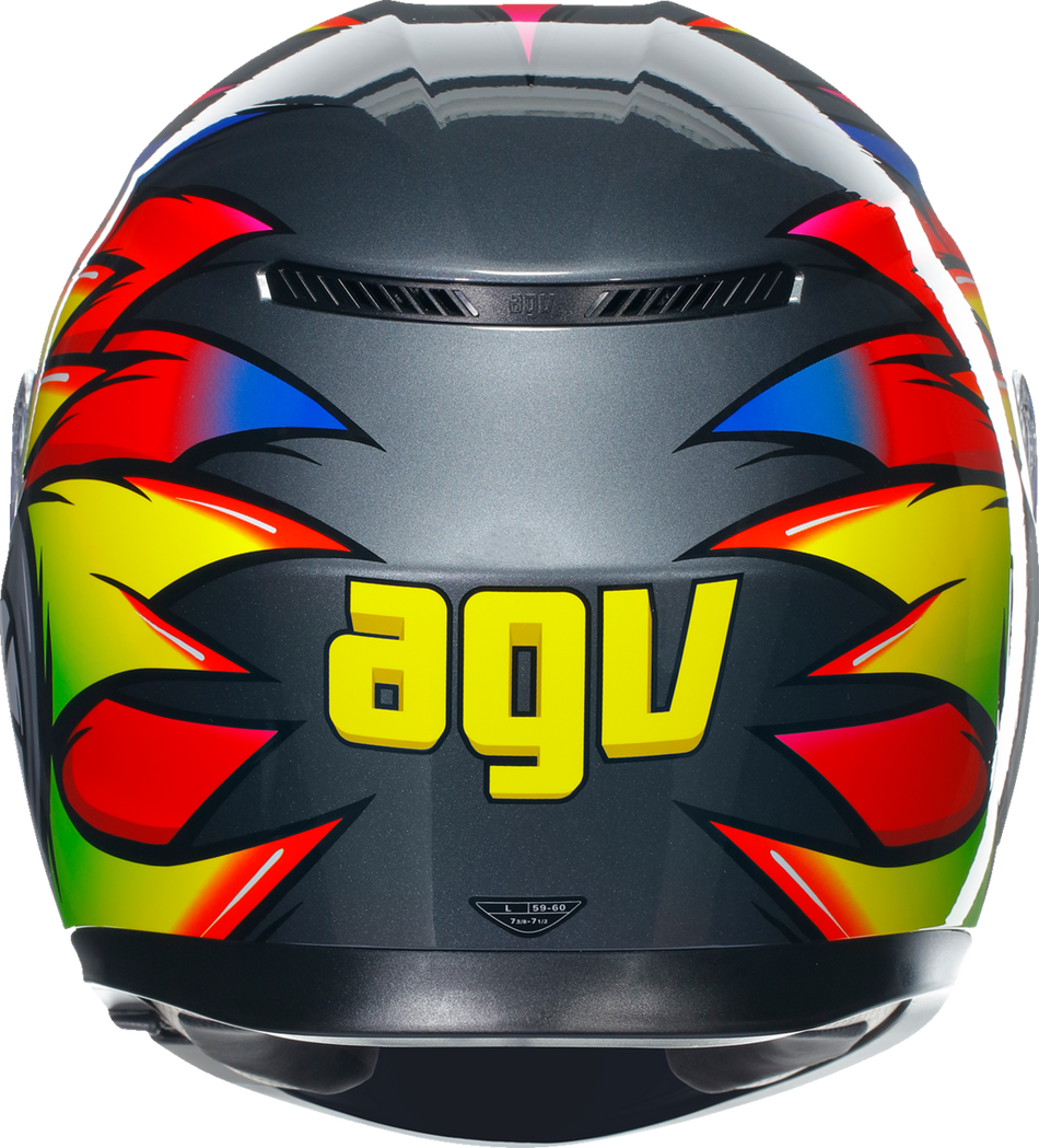 AGV K3 Helmet - Birdy 2.0 - Gray/Yellow/Red - Small 2118381004012S