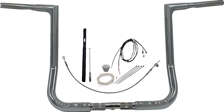 FAT BAGGERS INC. Handlebar Kit - Flat Top - 14" - Chrome 719014