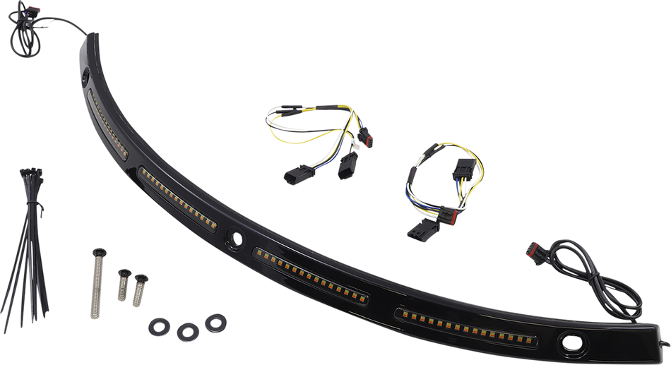 CUSTOM DYNAMICS Windshield Trim - Sequential Turn Signals - Black CD-WT2-SEQ-14-B