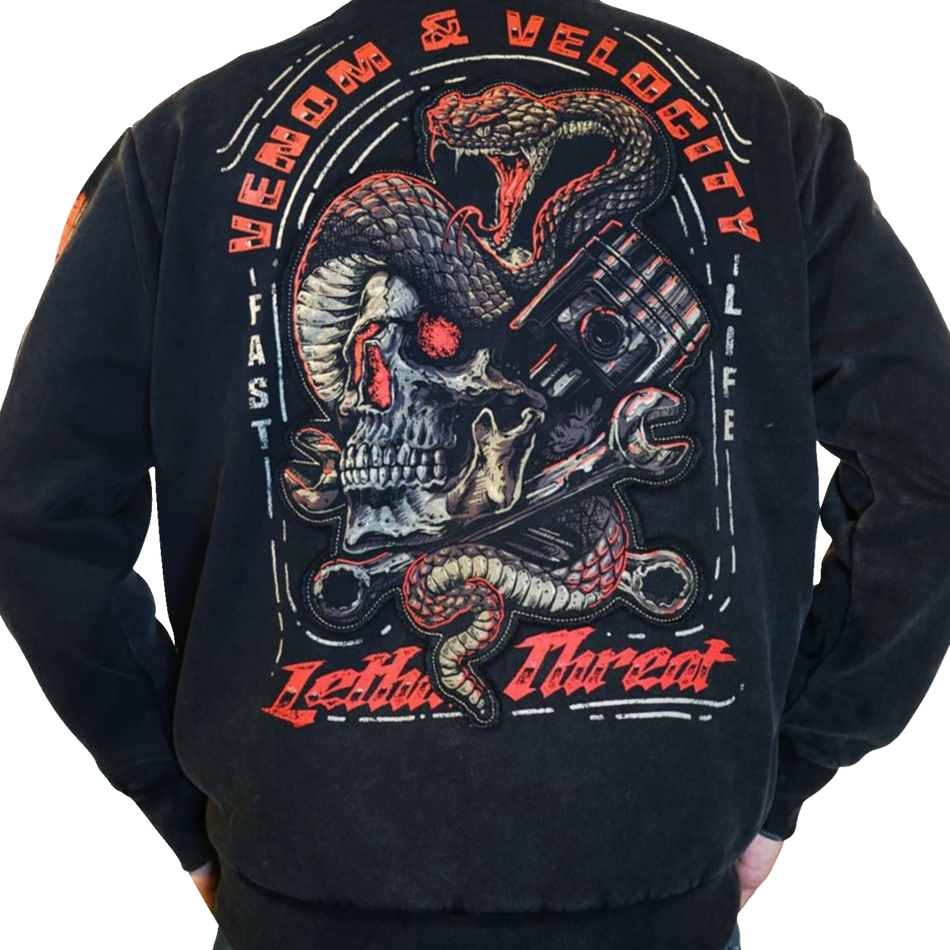 LETHAL THREAT Venom & Velocity Zip-Up Hoodie - Black - 4XL HD84075-4XL