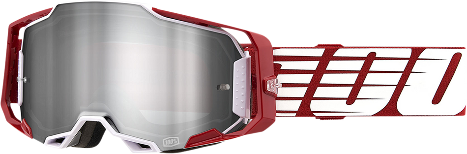 100% Armega Goggles - Oversized Deep Red - Flash Silver 50005-00009