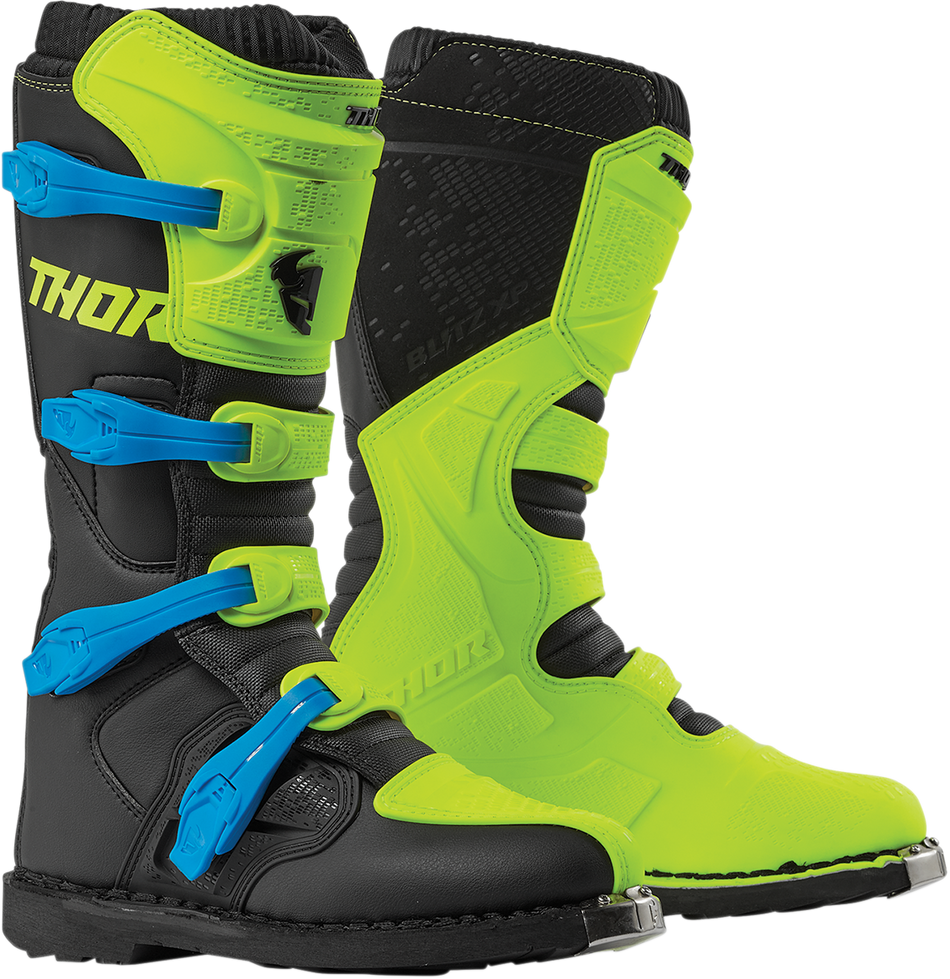 THOR Blitz XP Boots - Fluorescent Acid/Black - Size 15 3410-2199