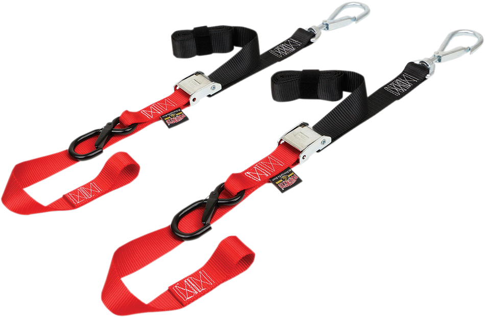 POWERTYE MFG. Cam Tie-Down - 1.5" - Black/Red 29621-SB