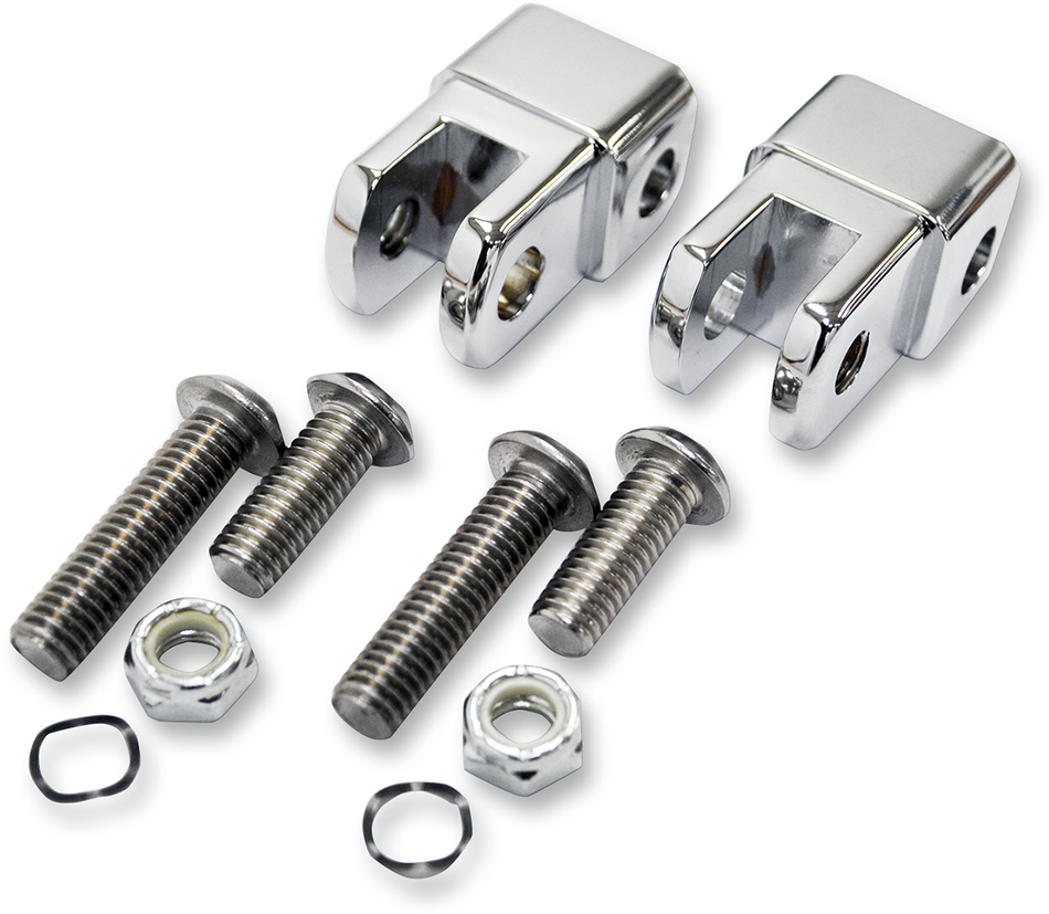 LA CHOPPERS Male Footpeg Adapters - Chrome LA-7202-01