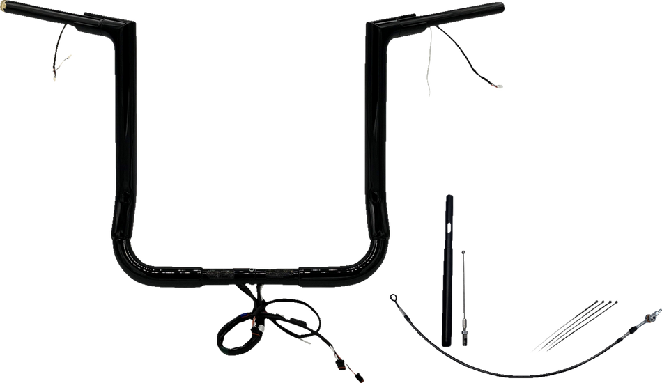 FAT BAGGERS INC. Handlebar Kit - Flat Top - 16" - Black 612016-B