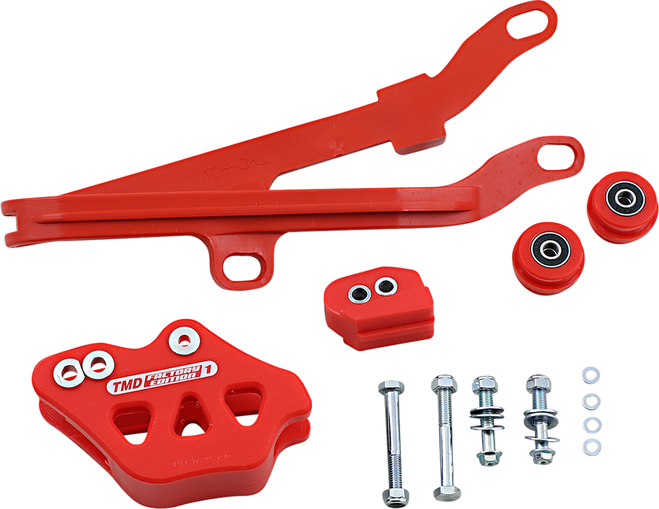 T.M. DESIGNWORKS Chain Guide/Slider - Husky - Red DCK-HQV-RD