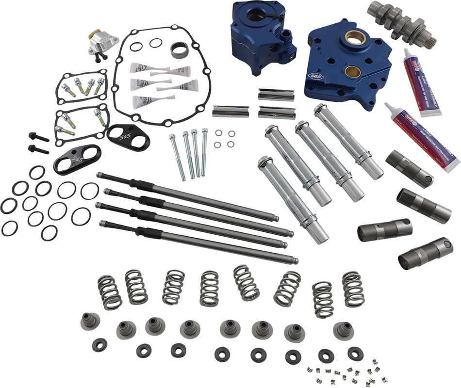 S&S CYCLE Cam Chest Kit with Plate M8 - Chain Drive - Oil Cooled - 540 Cam - Chrome Pushrods 310-1118A