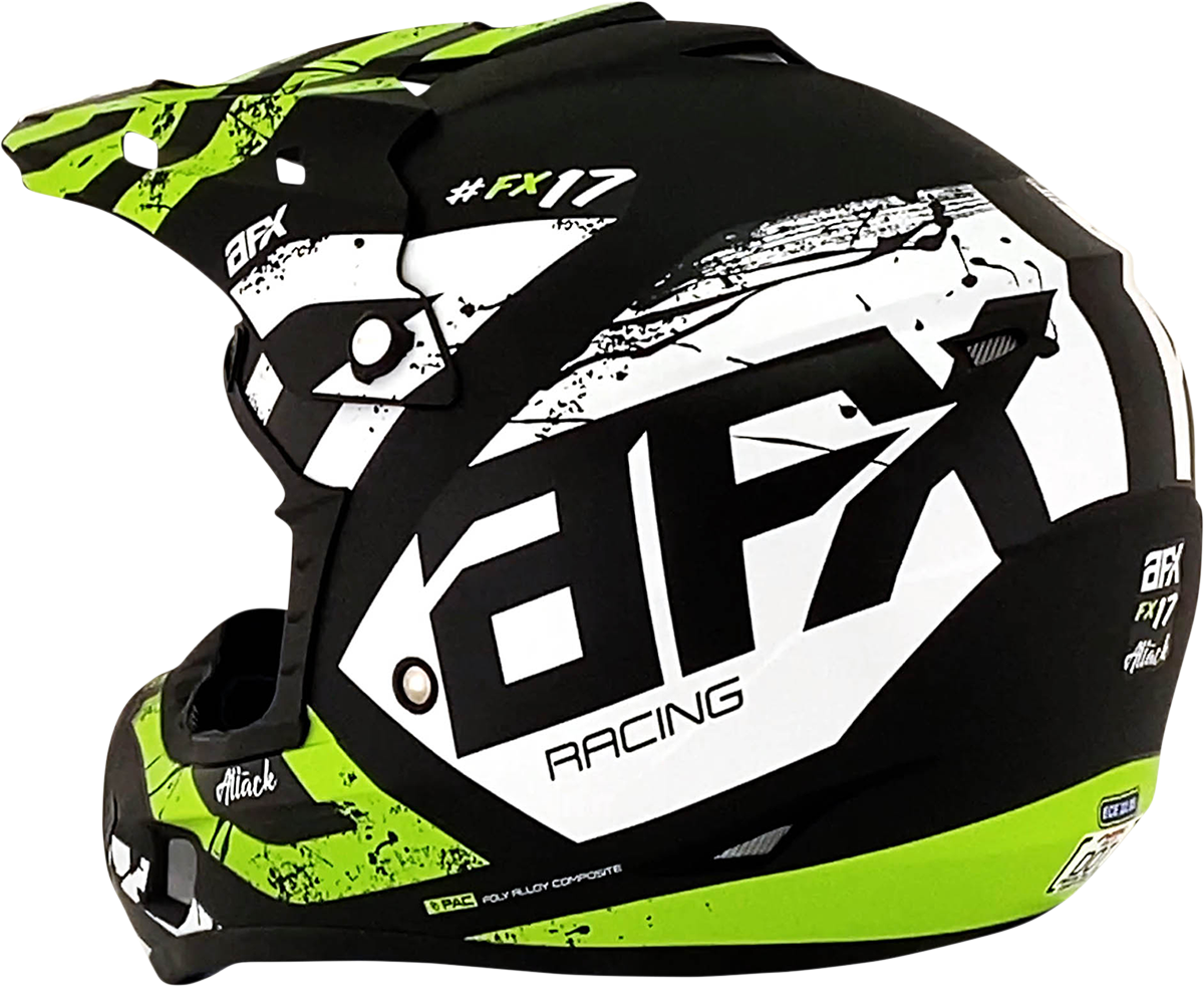 Casco AFX FX-17 - Attack - Negro mate/Verde - XL 0110-7182 