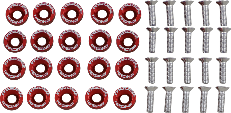 MOOSE RACING Fender Washer Kit - Red 100-1012-PU