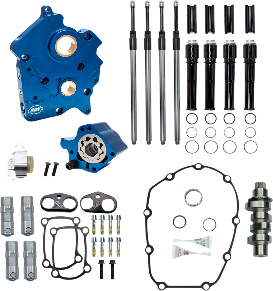 S&S CYCLE Cam Chest Kit with Plate M8 - Chain Drive - Oil Cooled - 465 Cam - Black Pushrods 310-1011B