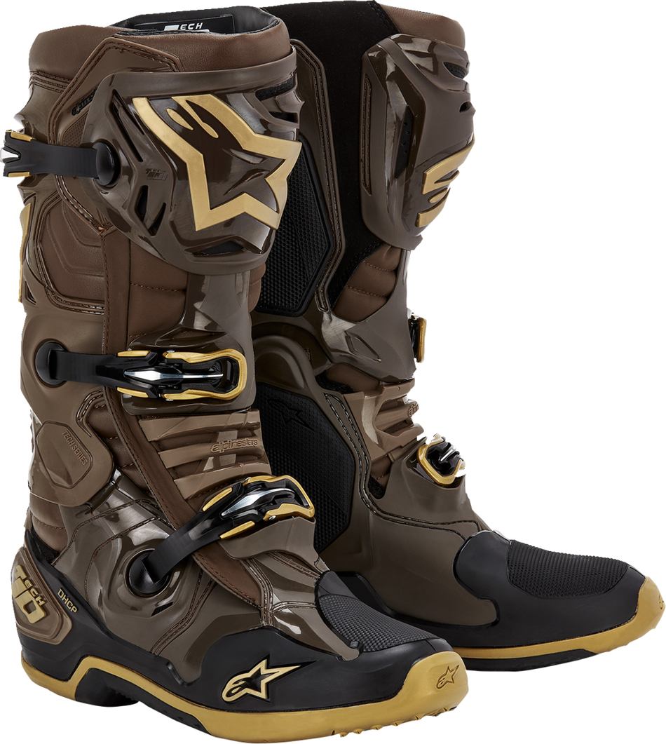 ALPINESTARS Limited Edition Squad '23 Tech 10 Boots - Brown/Gold - US 10 2010020-839-10