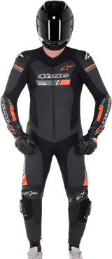 ALPINESTARS GP Force Chaser 1-Piece Leather Suit - Black/Red Fluorescent - US 44 / EU 54 3150321-1030-54