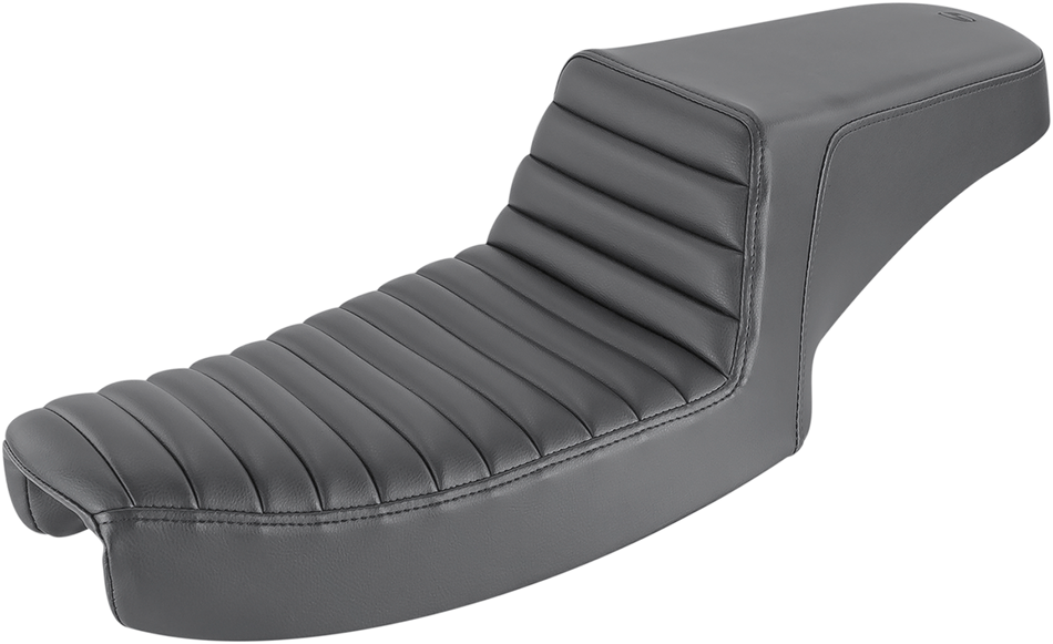 SADDLEMEN Step-Up Seat - Front Tuck-n-Roll - Black - Dyna 891-04-171