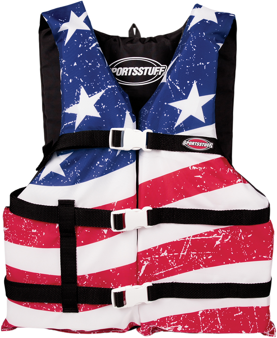 AIRHEAD SPORTS GROUP Chaleco PFD Stars &amp; Stripes - Rojo/Blanco/Azul - Talla única 30098-15-A-US 