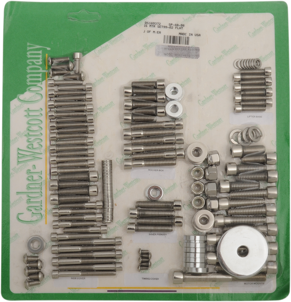 Juego de motores de acero inoxidable GARDNER-WESTCOTT SP-88-98 