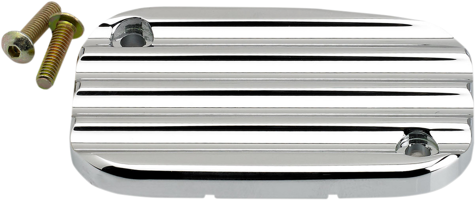 JOKER MACHINE Master Cylinder Cover - Hydraulic Clutch - Finned - Chrome 08-005C