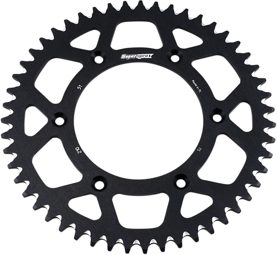 SUPERSPROX Rear Sprocket - Black - Honda - 51 Tooth RAL-210-51-BLK