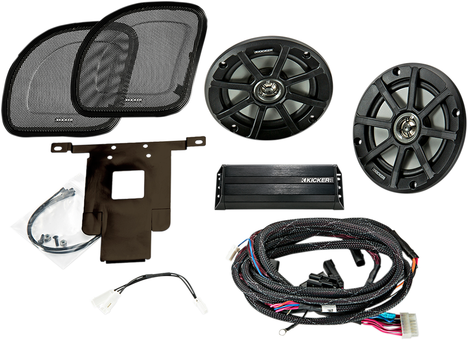 KICKER Speaker Kit - 6-1/2" - 4-Channel Amp - '15-'23 FLTR 46HDR154