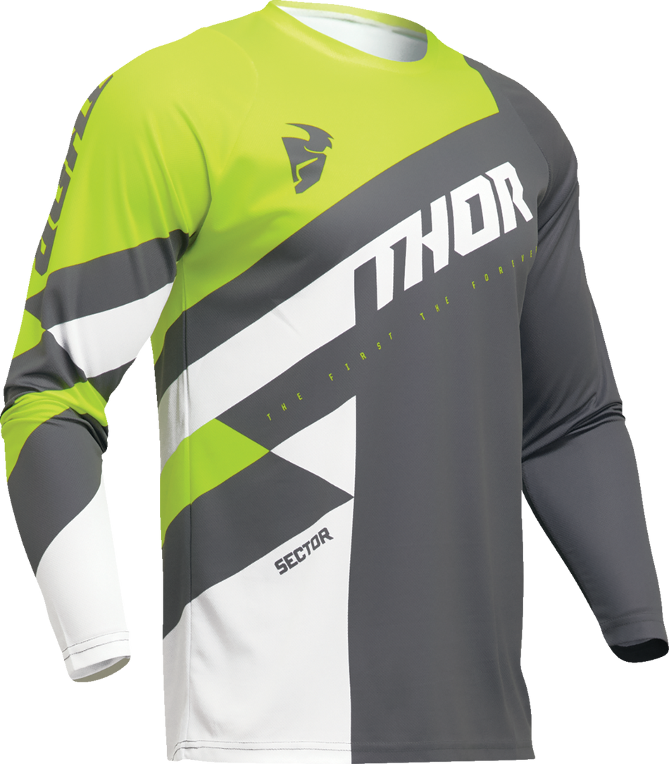 THOR Youth Sector Checker Jersey - Gray/Green - XS 2912-2419