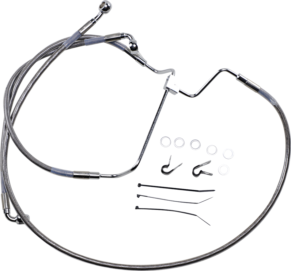 DRAG SPECIALTIES Brake Line - +10" - Stainless Steel 614085-10