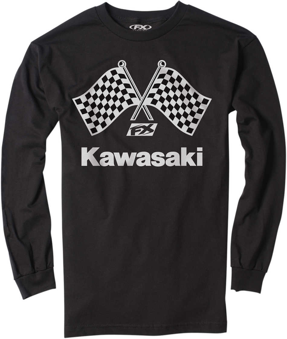 FACTORY EFFEX Kawasaki Finish Line Long-Sleeve T-Shirt - Black - Large 23-87114